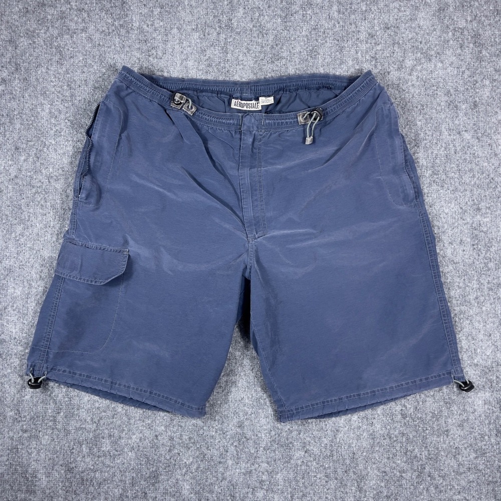 Aeropostale Cargo Shorts Mens XL Blue Utility Gorpcore Techwear Bungee Cinch
